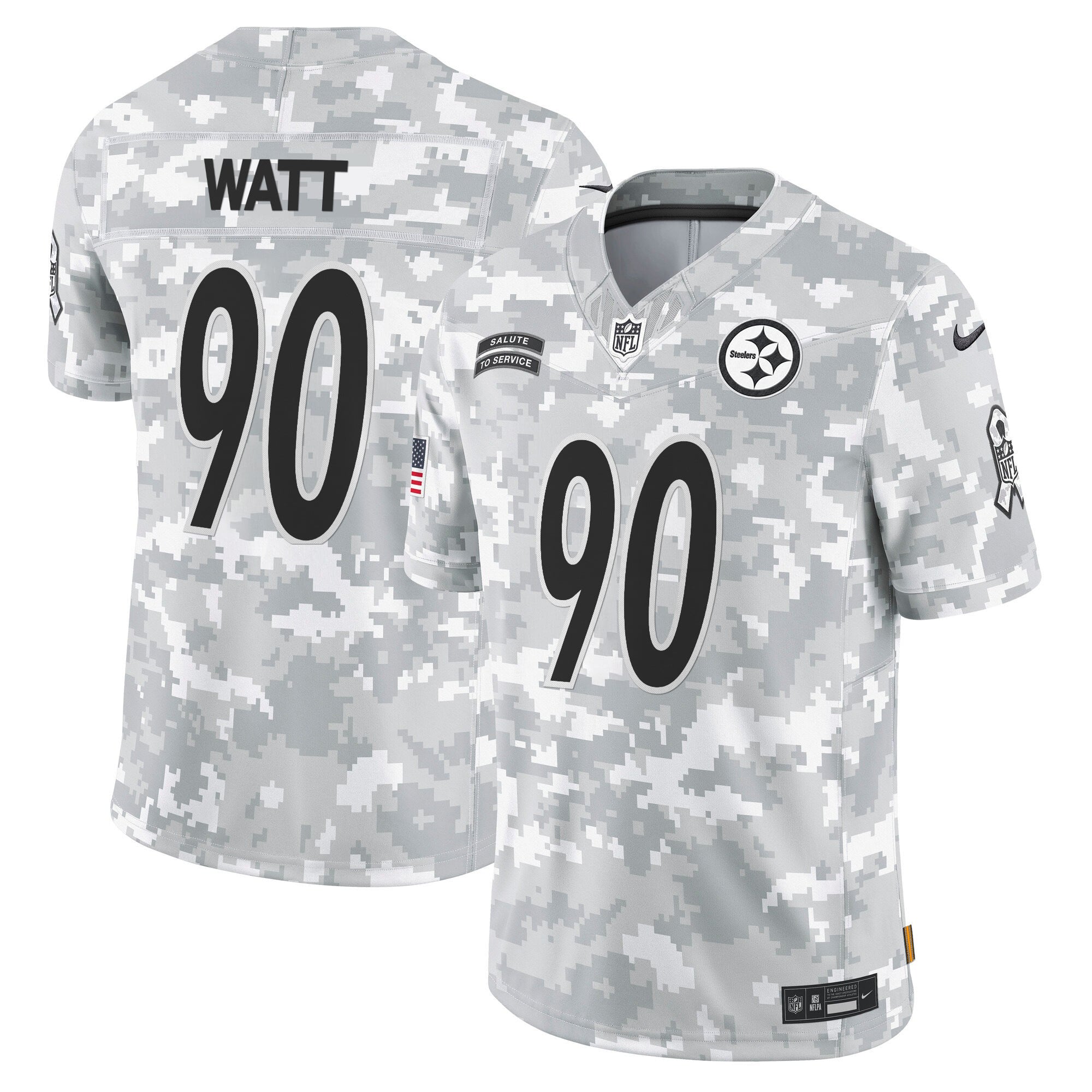 Steelers 2024 Salute to Service Vapor Limited Jersey – Arctic Camo – All Stitched