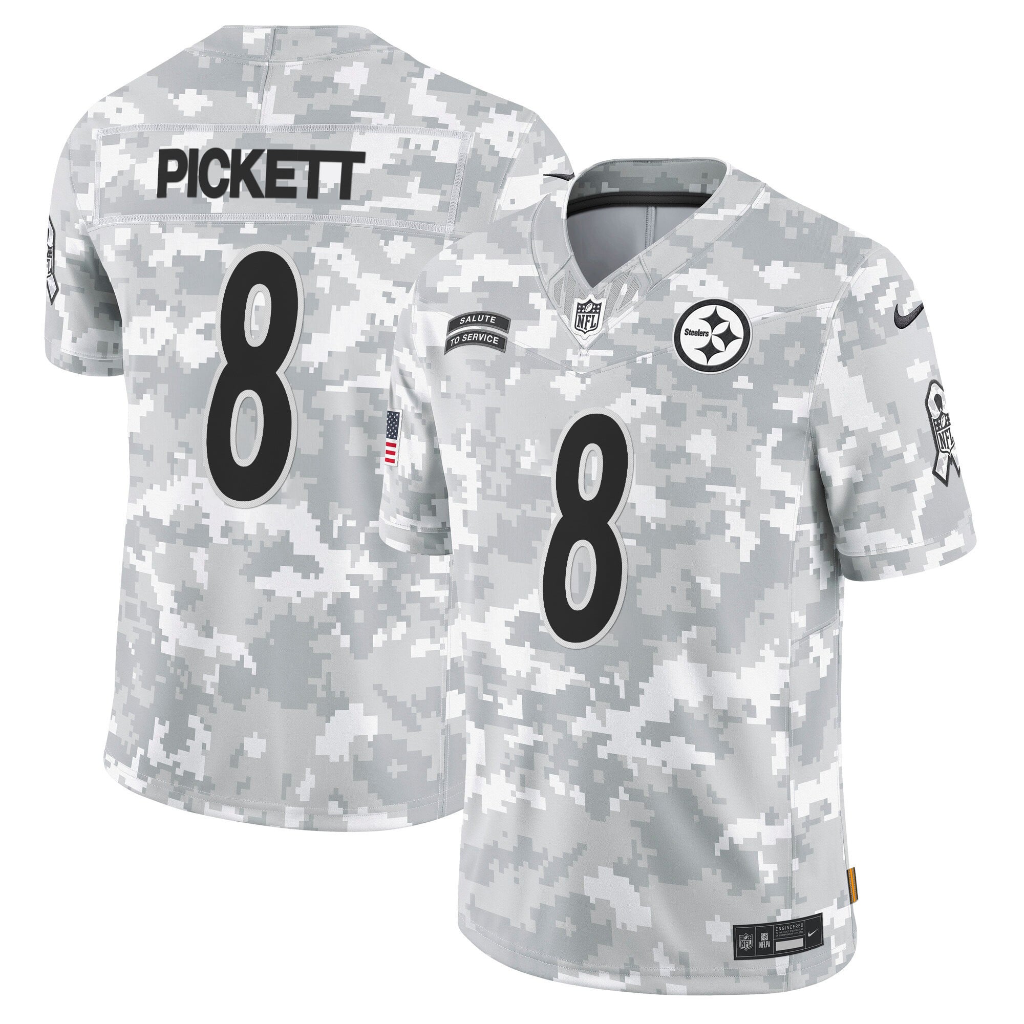 Steelers 2024 Salute to Service Vapor Limited Jersey – Arctic Camo – All Stitched