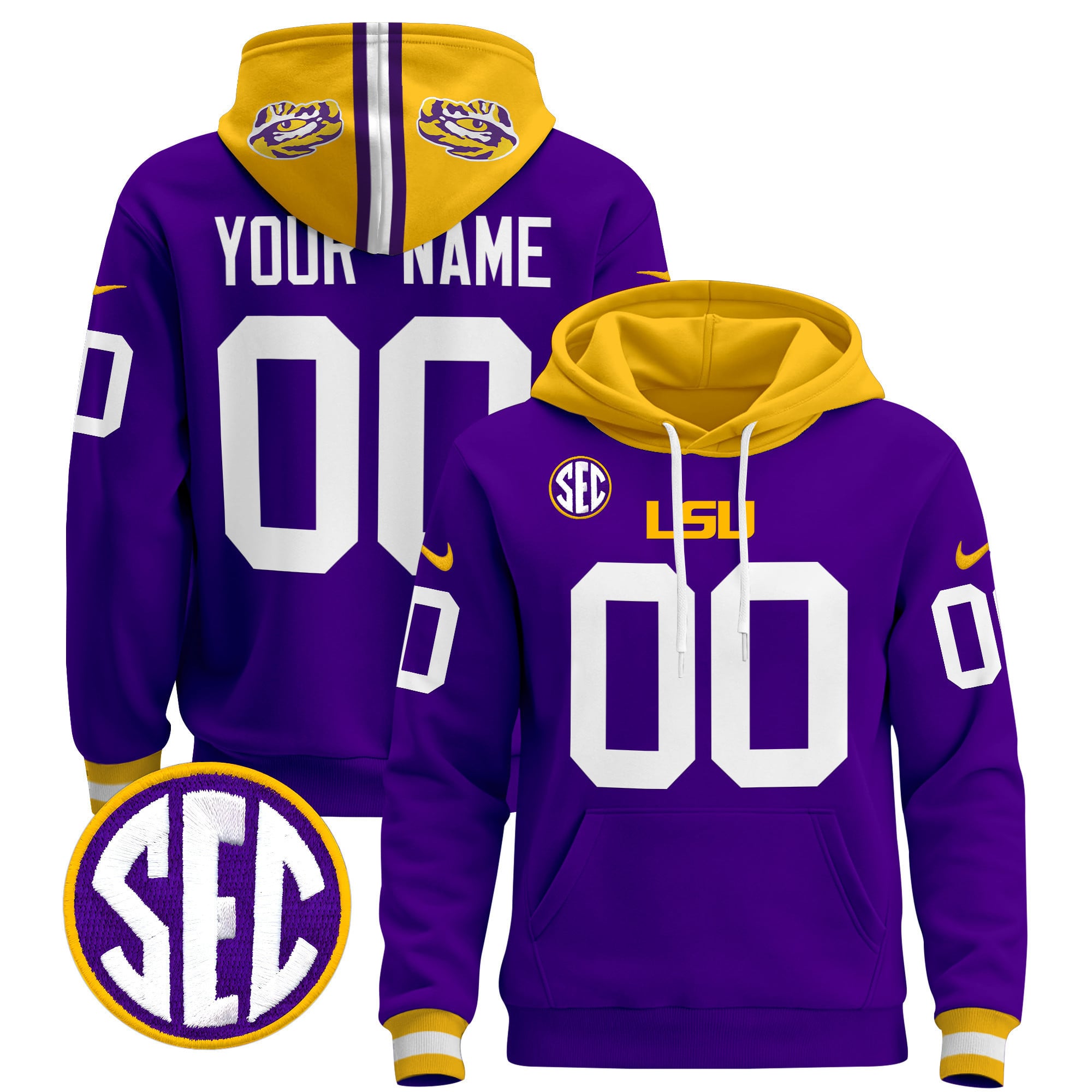 LSU Tigers 2024 Pullover Custom Hoodie
