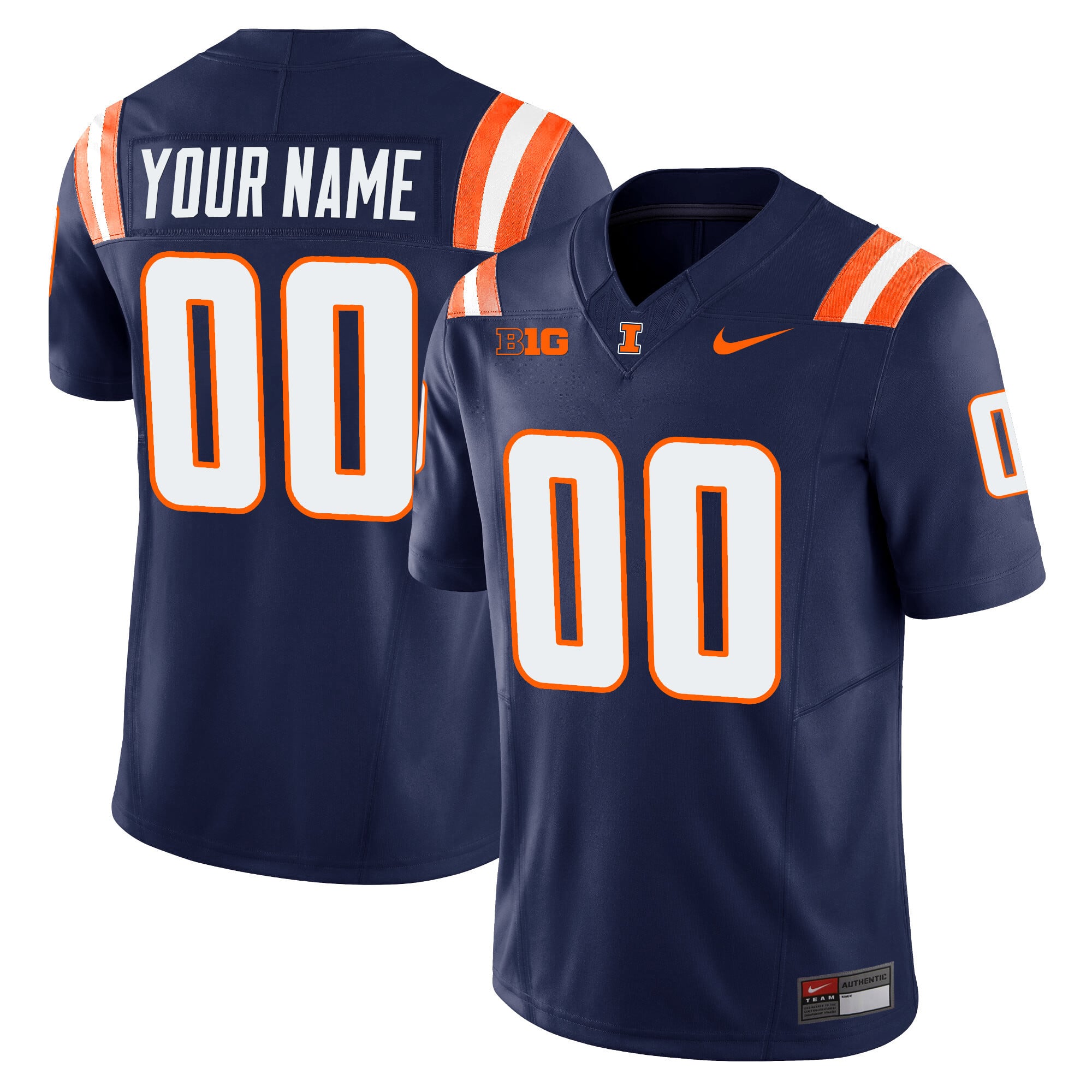 Illinois Fighting Illini Vapor Limited Custom Jersey – All Stitched