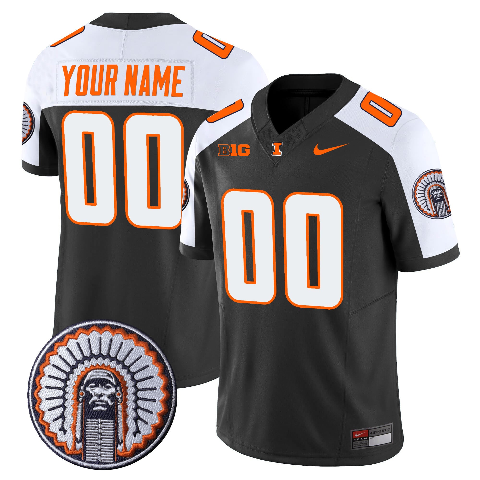Illinois Fighting Illini Vapor Limited Custom Jersey – All Stitched