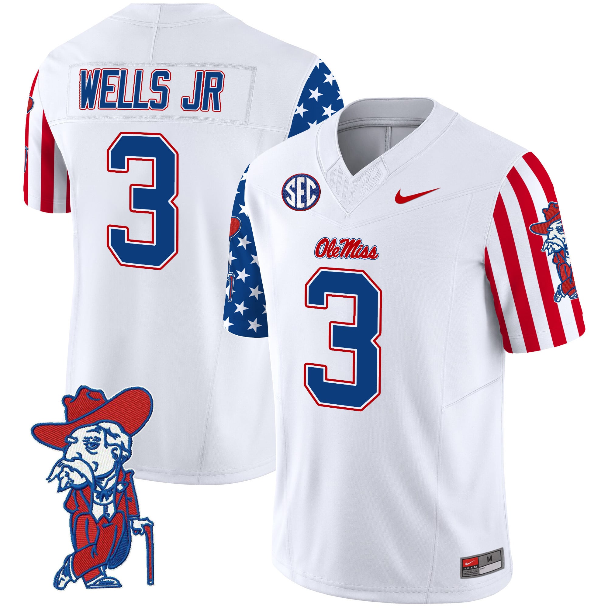Men’s Ole Miss Rebels American Style Vapor Limited Jersey – All Stitched