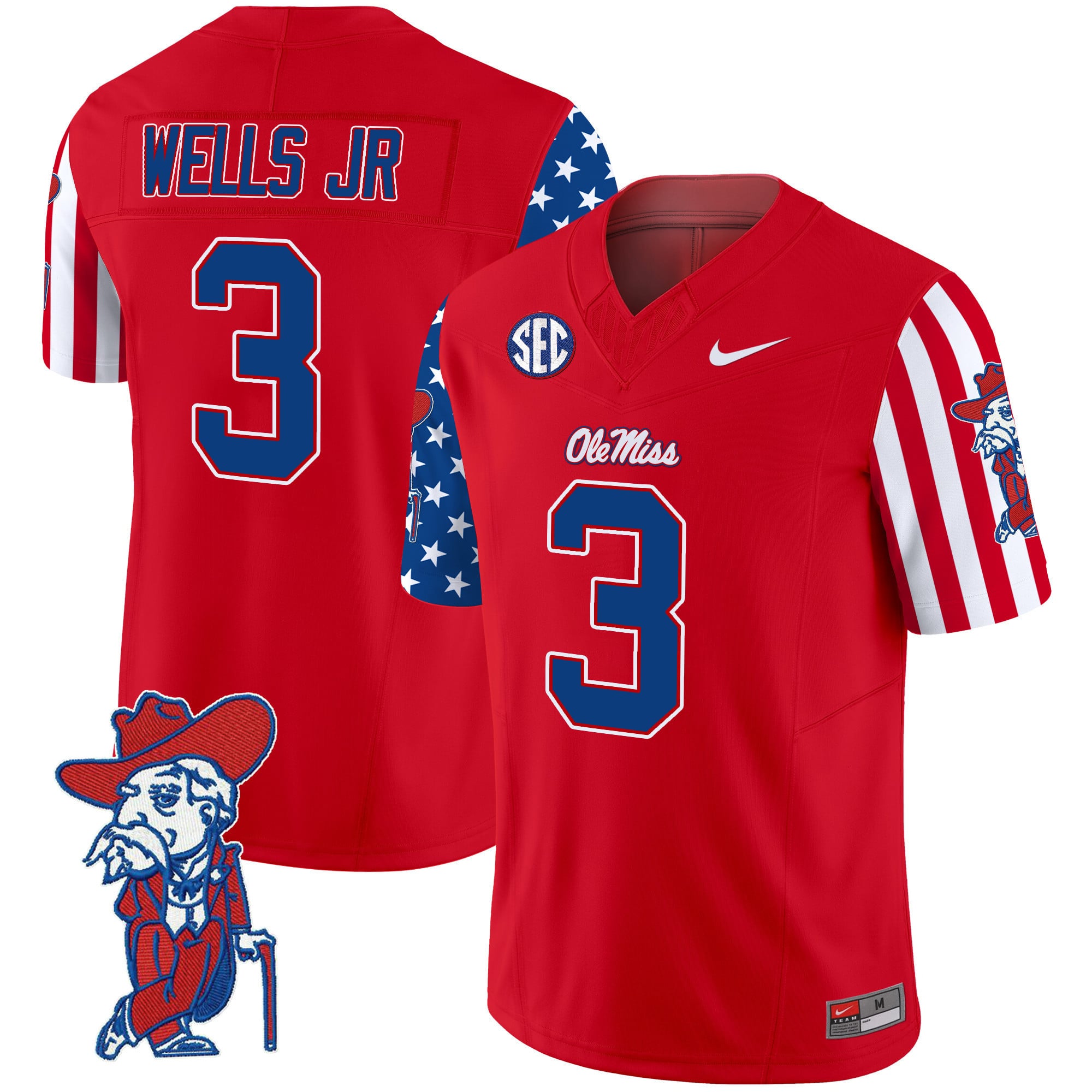 Men’s Ole Miss Rebels American Style Vapor Limited Jersey – All Stitched