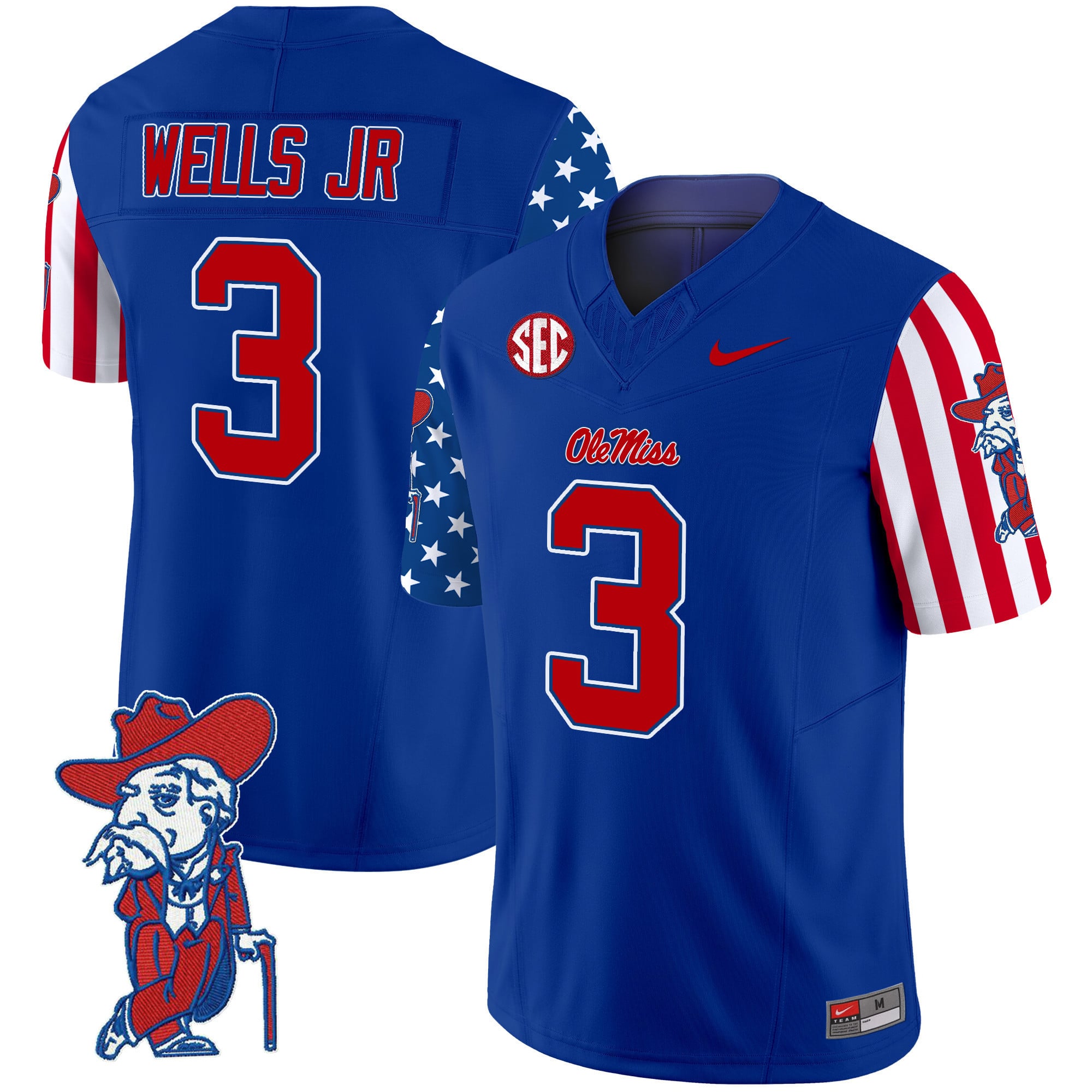 Men’s Ole Miss Rebels American Style Vapor Limited Jersey – All Stitched