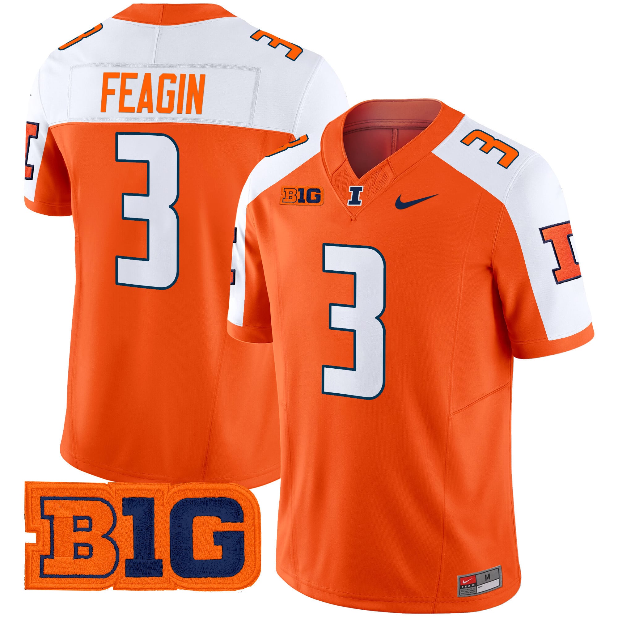 Men’s Illinois Fighting Illini 2024 Vapor Limited Jersey – All Stitched