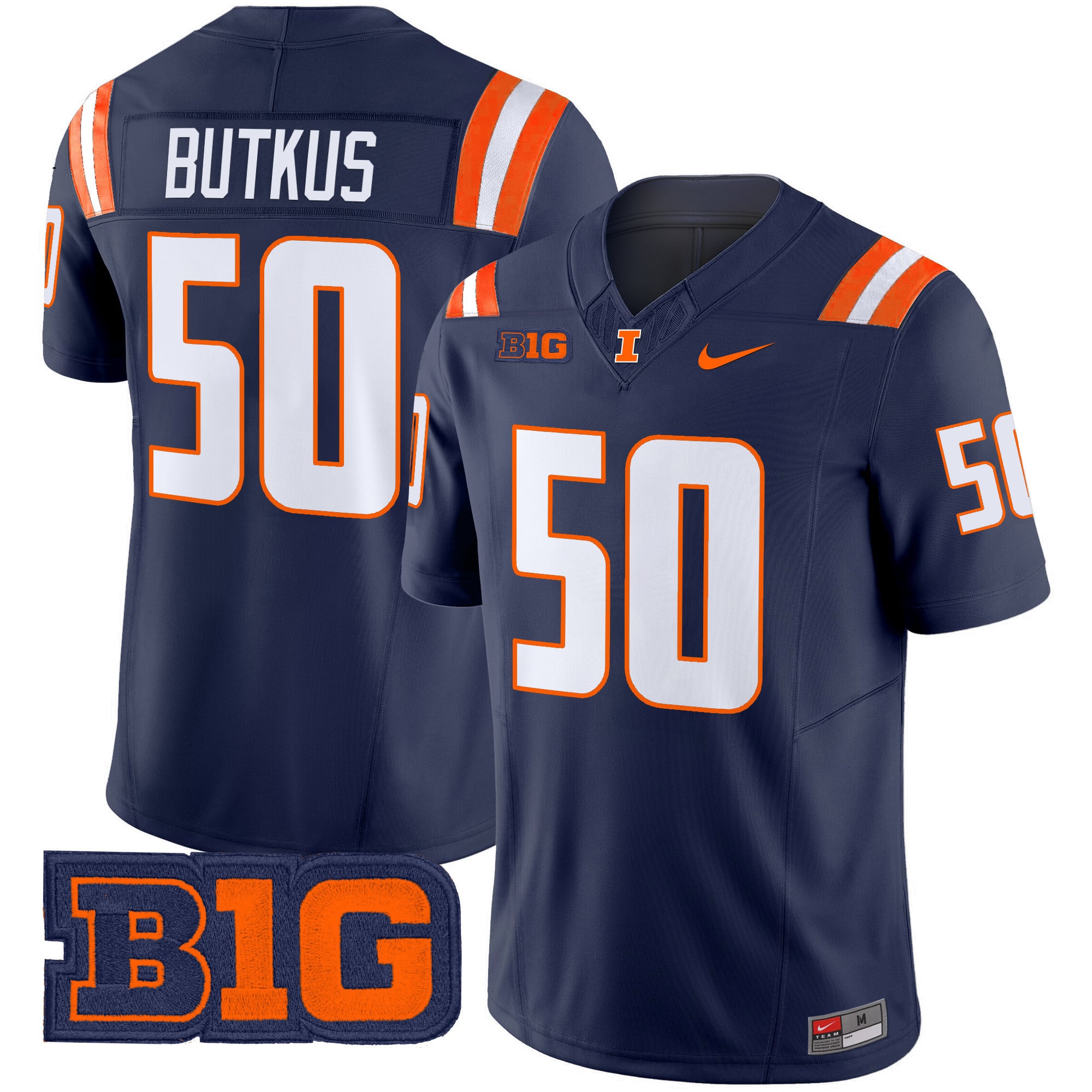 Men’s Illinois Fighting Illini 2024 Vapor Limited Jersey – All Stitched