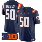 Men’s Illinois Fighting Illini 2024 Vapor Limited Jersey – All Stitched