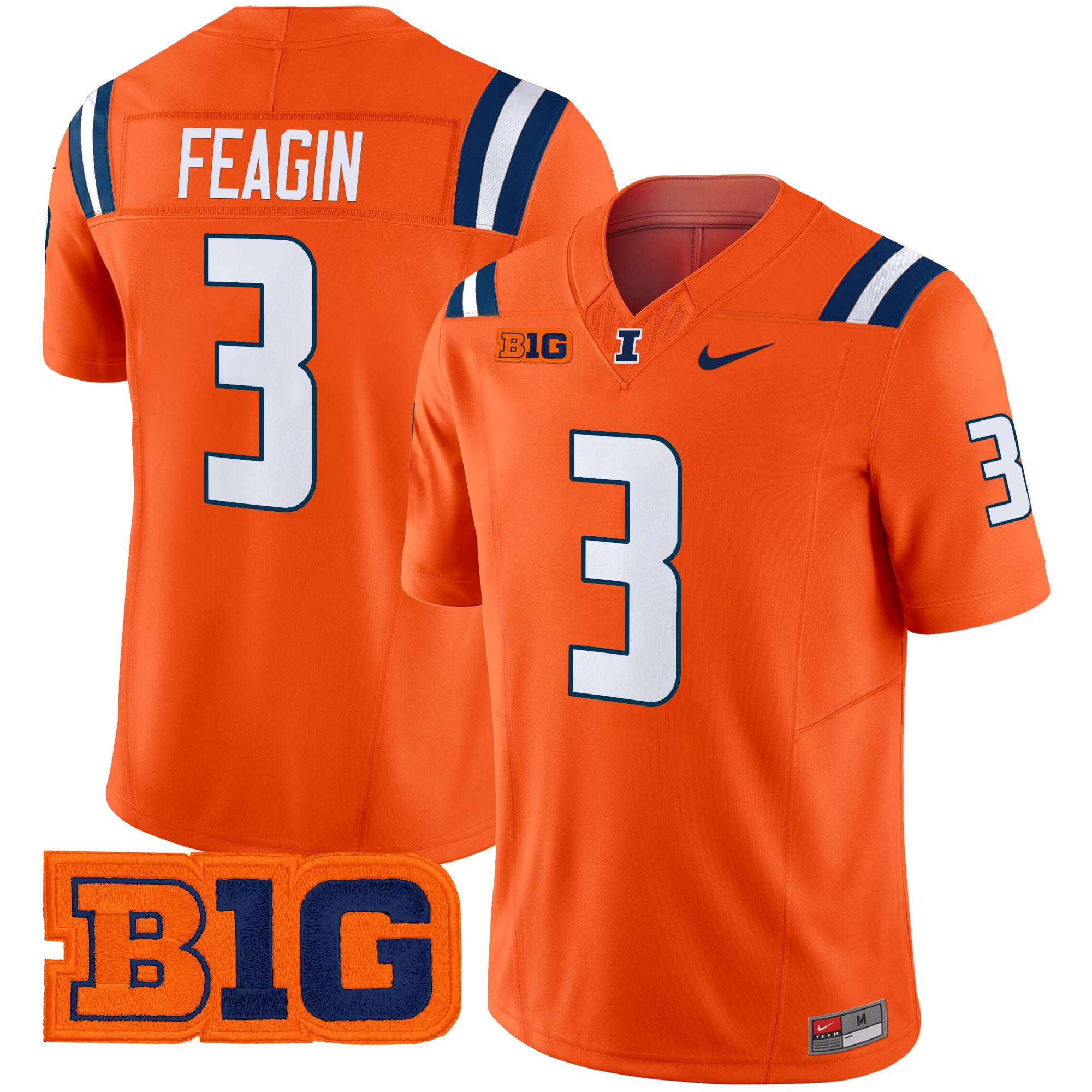 Men’s Illinois Fighting Illini 2024 Vapor Limited Jersey – All Stitched