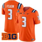 Men’s Illinois Fighting Illini 2024 Vapor Limited Jersey – All Stitched