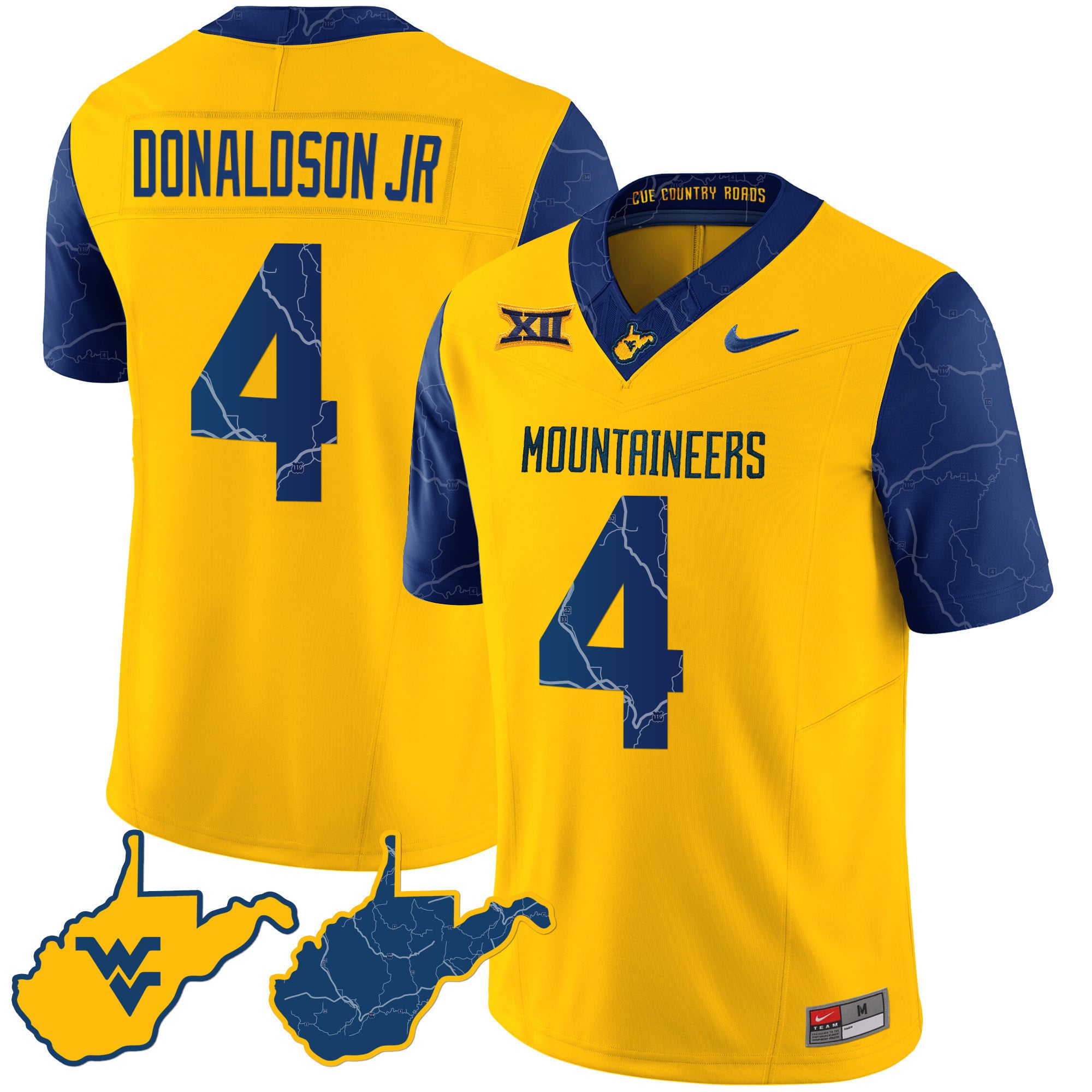 Men’s West Virginia Mountaineers 2024 Country Roads Jersey – All Stitched