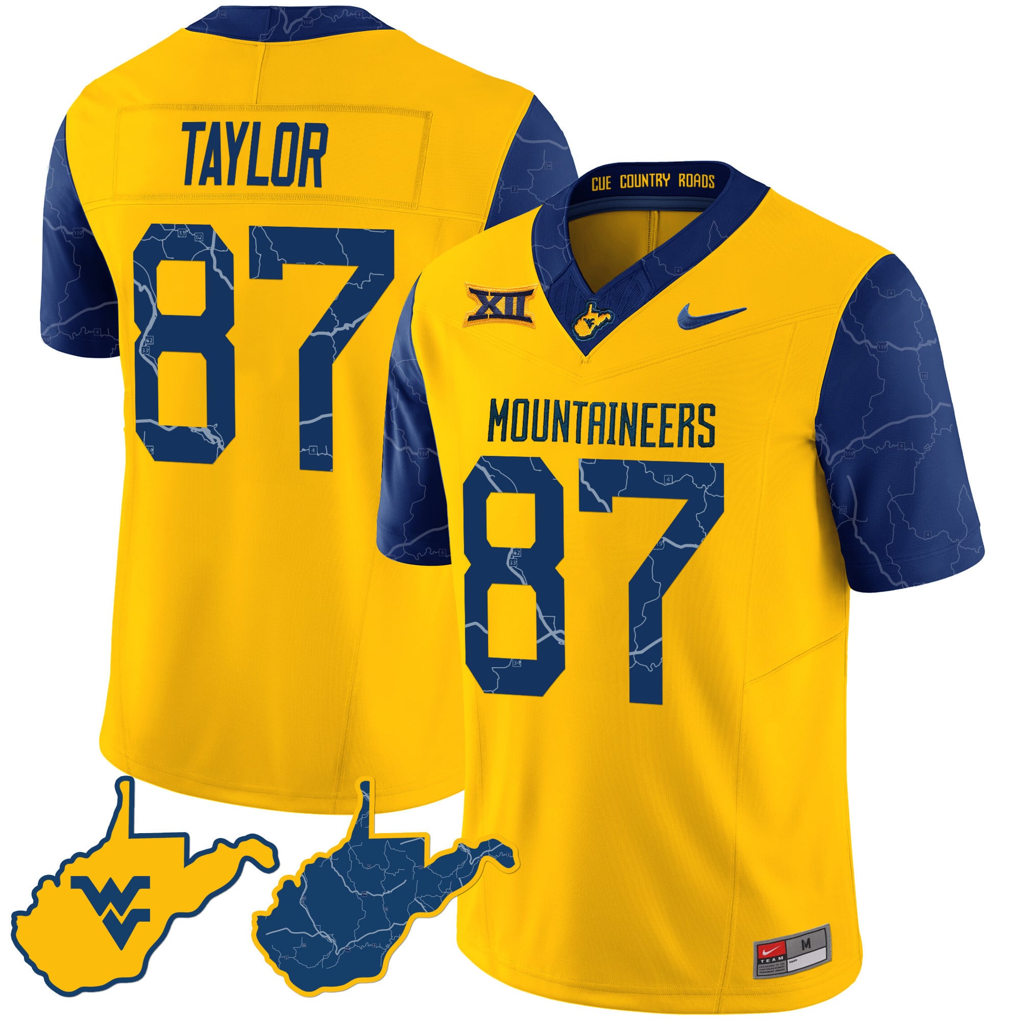 Men’s West Virginia Mountaineers 2024 Country Roads Jersey – All Stitched