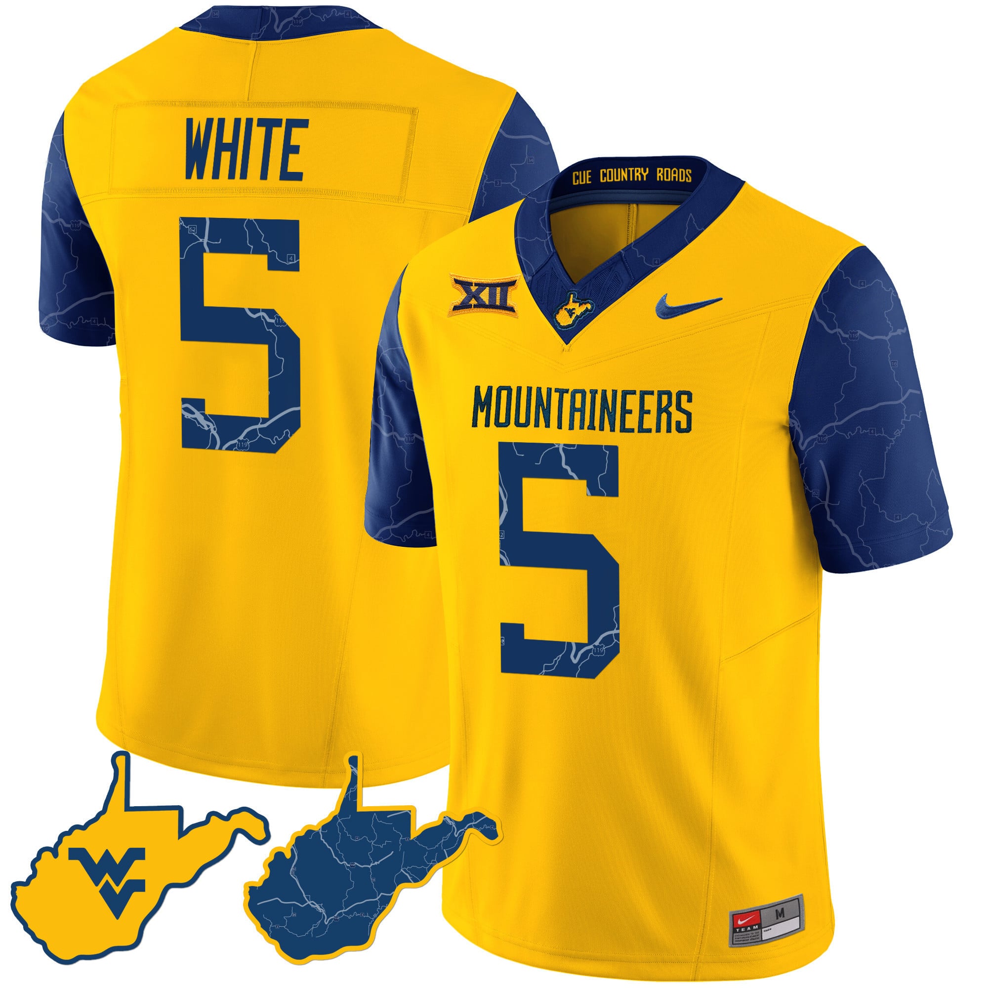 Men’s West Virginia Mountaineers 2024 Country Roads Jersey – All Stitched