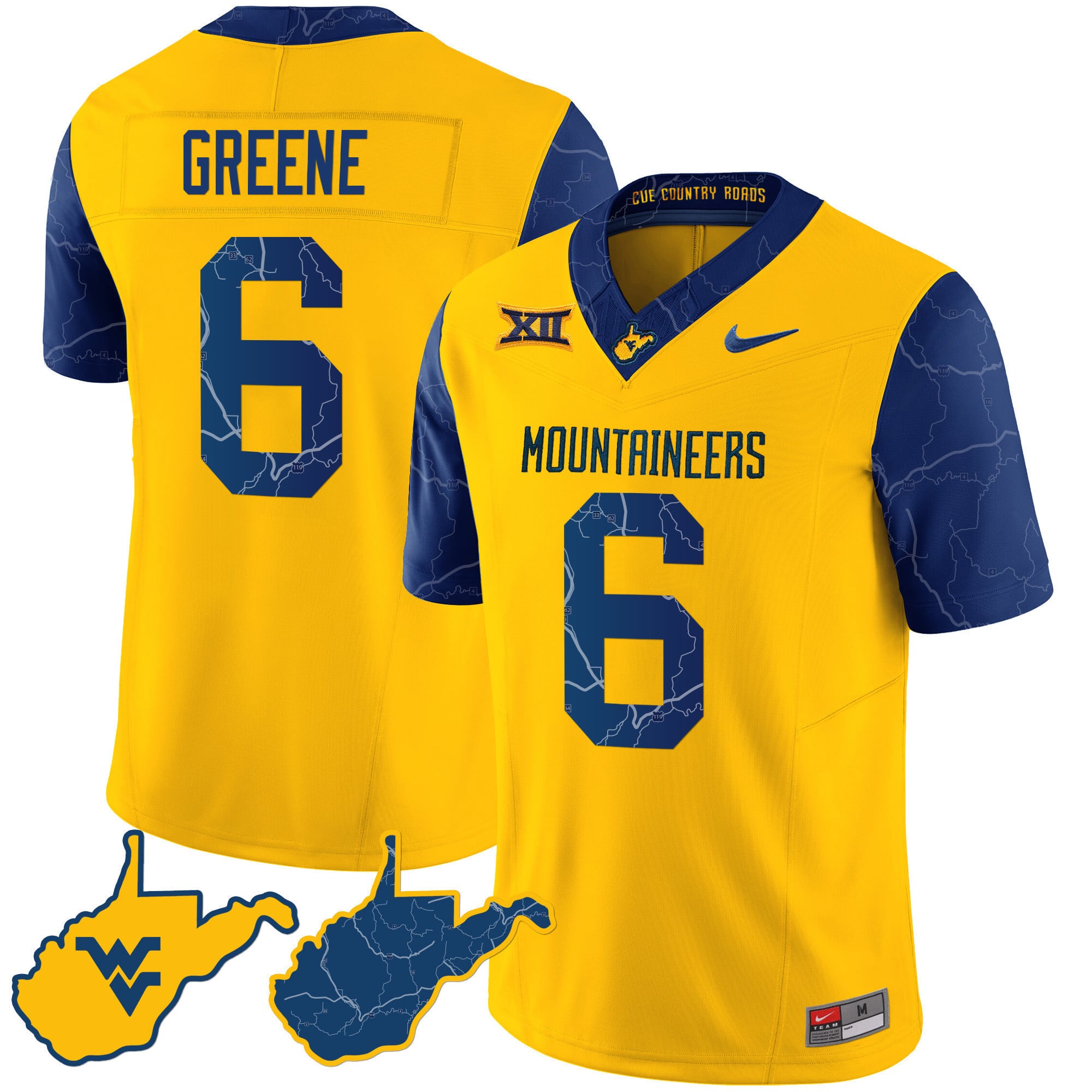 Men’s West Virginia Mountaineers 2024 Country Roads Jersey – All Stitched