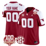 Oklahoma Sooners 100th Anniversary Patch Vapor Limited Custom Jersey – All Stitched