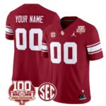 Oklahoma Sooners 100th Anniversary Patch Vapor Limited Custom Jersey – All Stitched