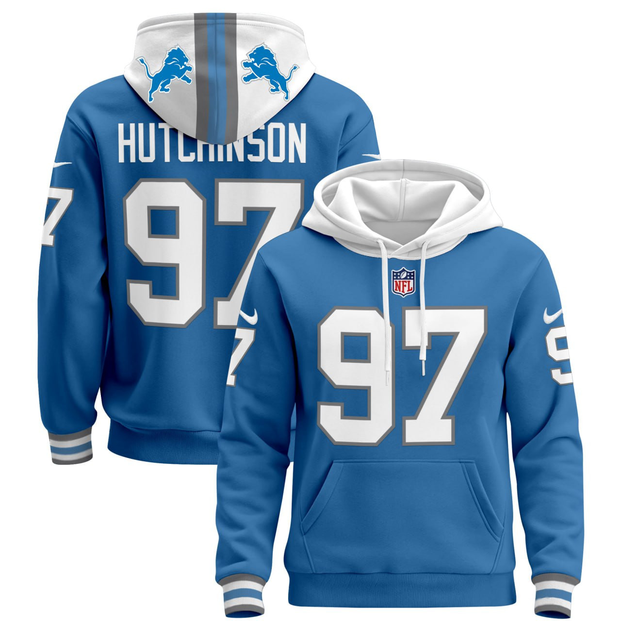 Hutchinson #97 Detroit Lions Hoodie