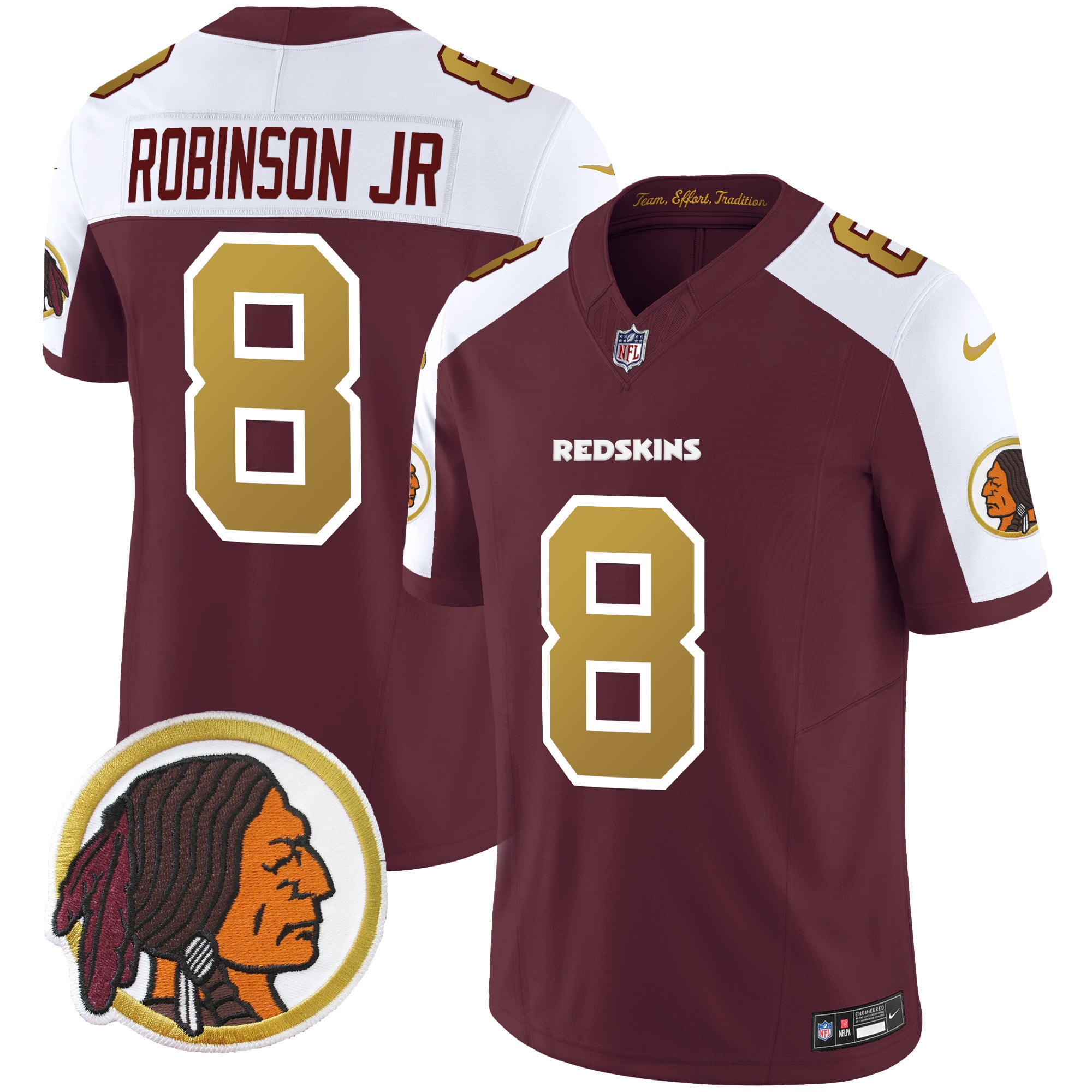 Men’s Washington Redskins Throwback Vapor Limited Jersey – All Stitched