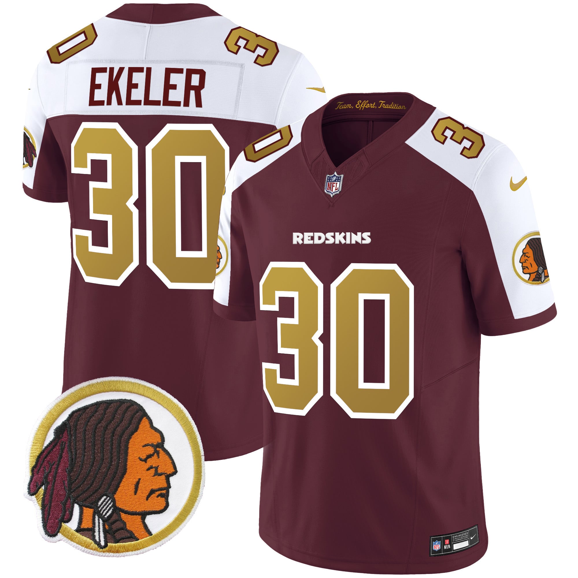 Men’s Washington Redskins Throwback Vapor Limited Jersey – All Stitched