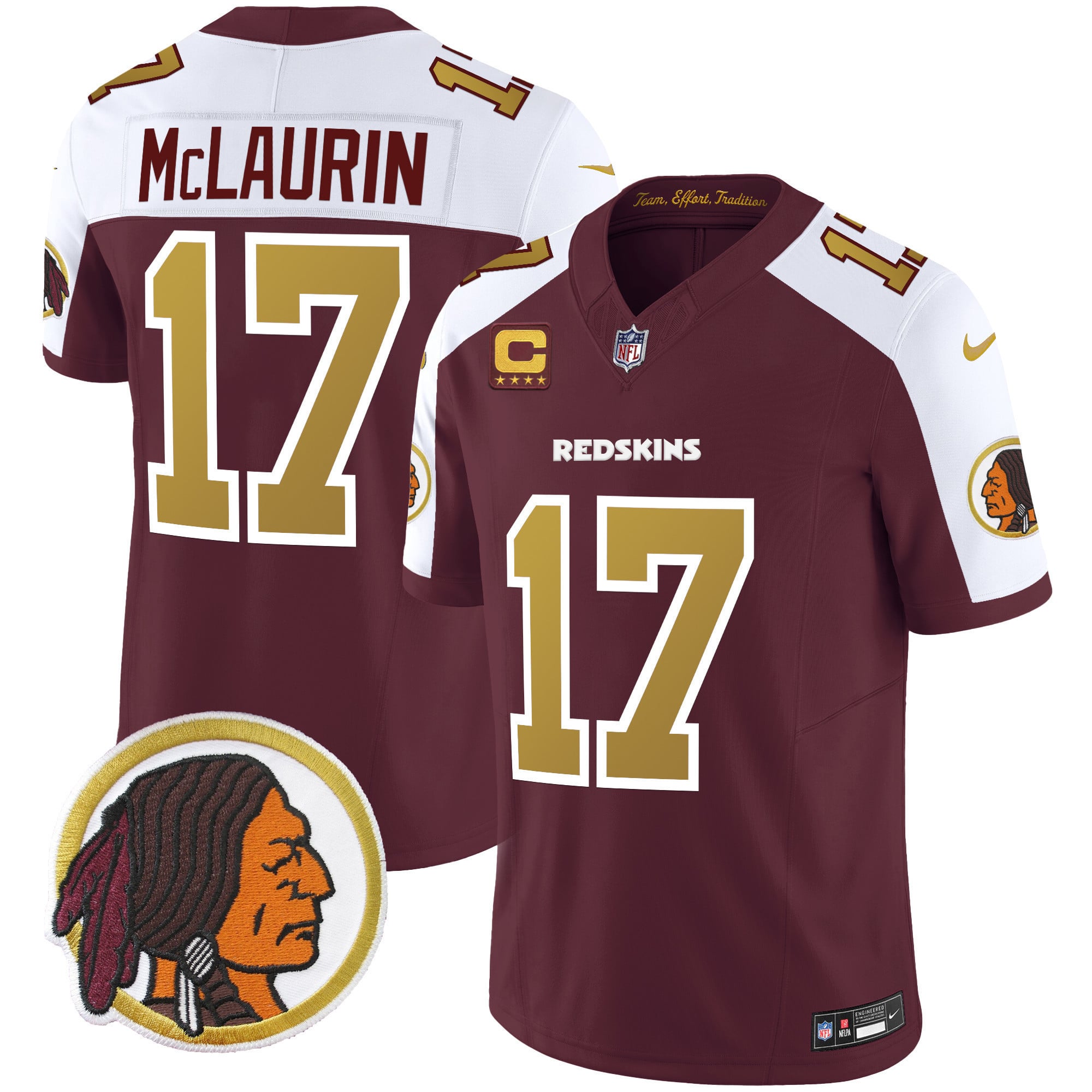Men’s Washington Redskins Throwback Vapor Limited Jersey – All Stitched