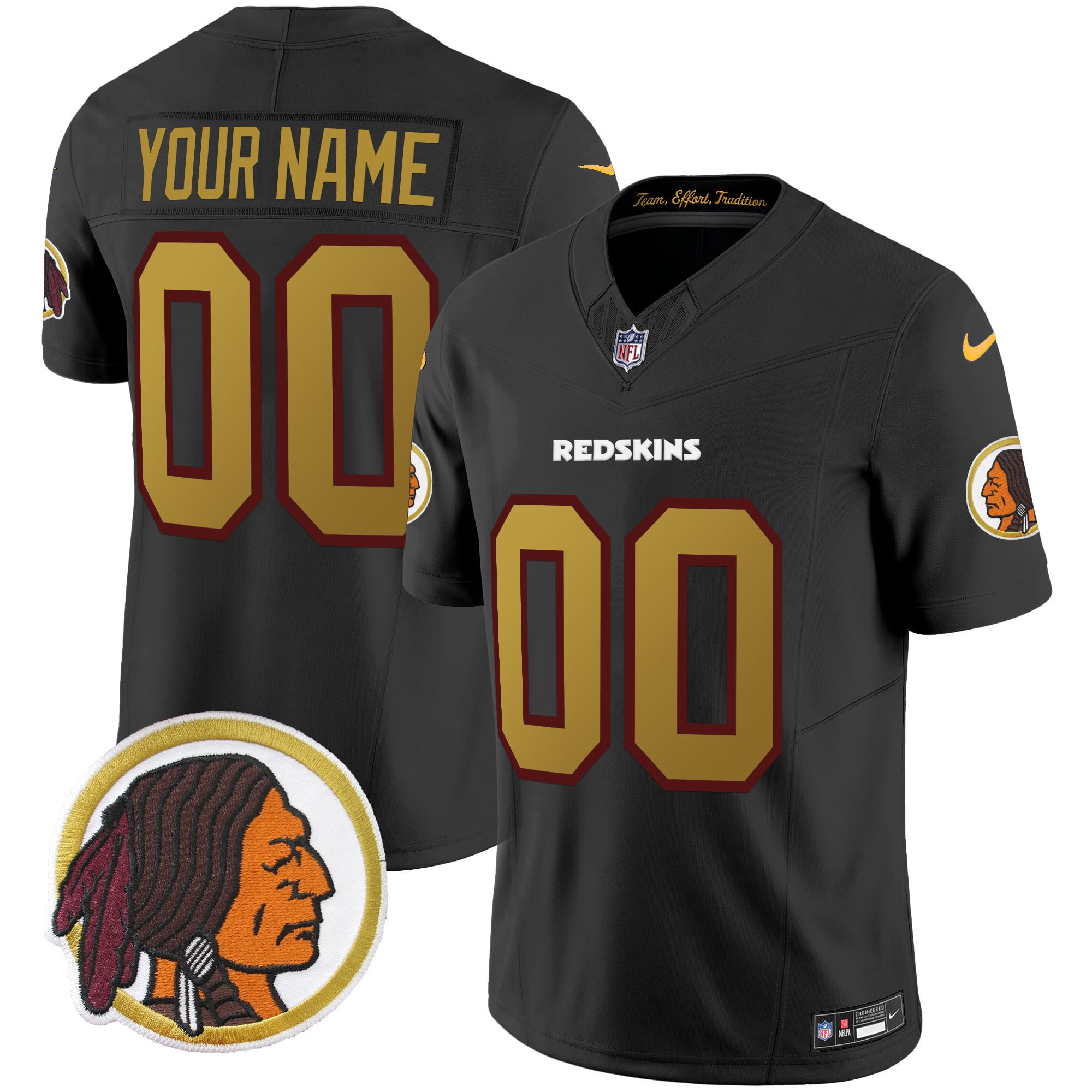 Washington Redskins Throwback Vapor Limited Custom Jersey – All Stitched
