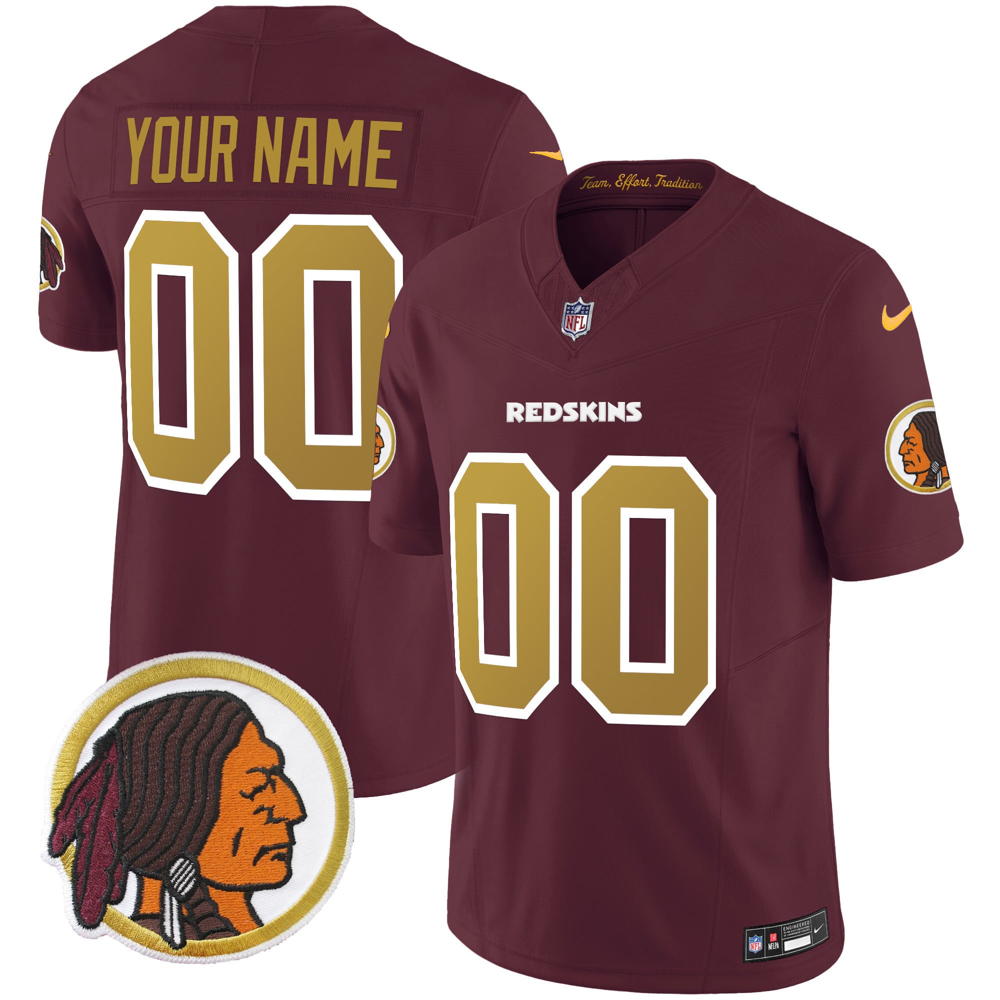 Washington Redskins Throwback Vapor Limited Custom Jersey – All Stitched