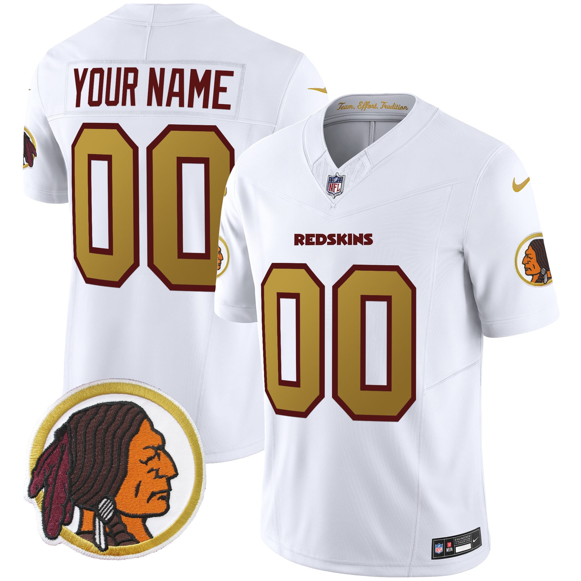 Washington Redskins Throwback Vapor Limited Custom Jersey – All Stitched