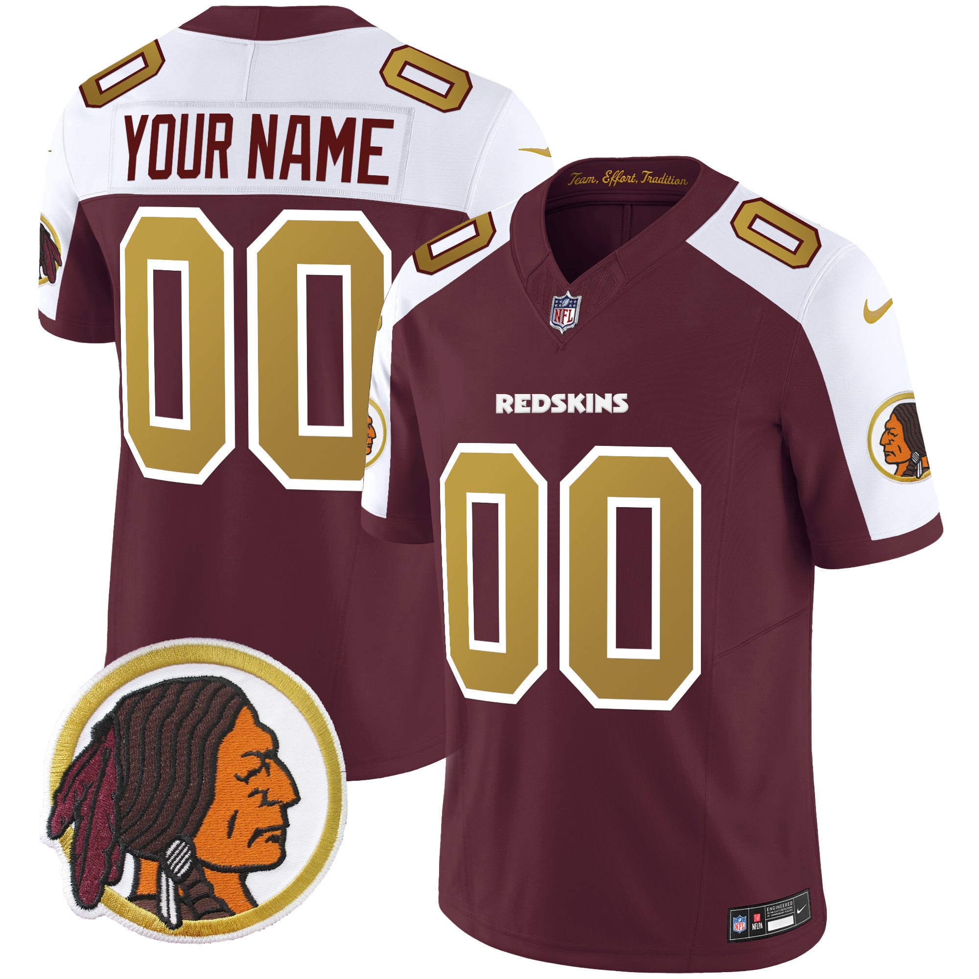 Washington Redskins Throwback Vapor Limited Custom Jersey – All Stitched