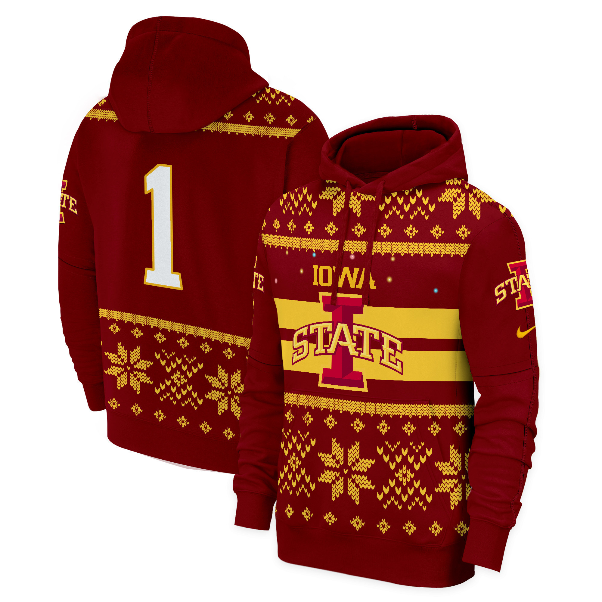 Iowa State Cyclones 2024 Christmas Fleece Pullover Hoodie – All Printed