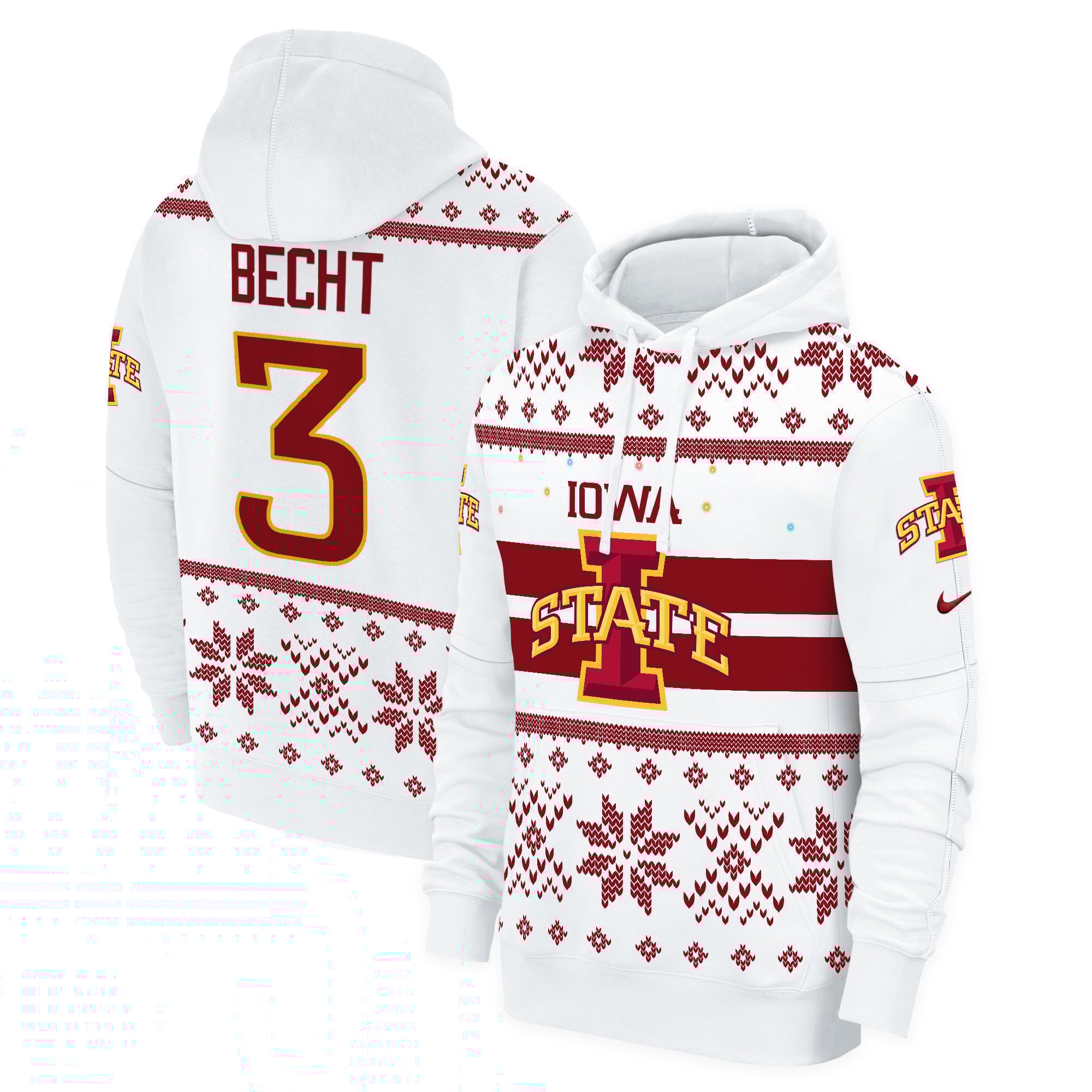 Iowa State Cyclones 2024 Christmas Fleece Pullover Hoodie – All Printed