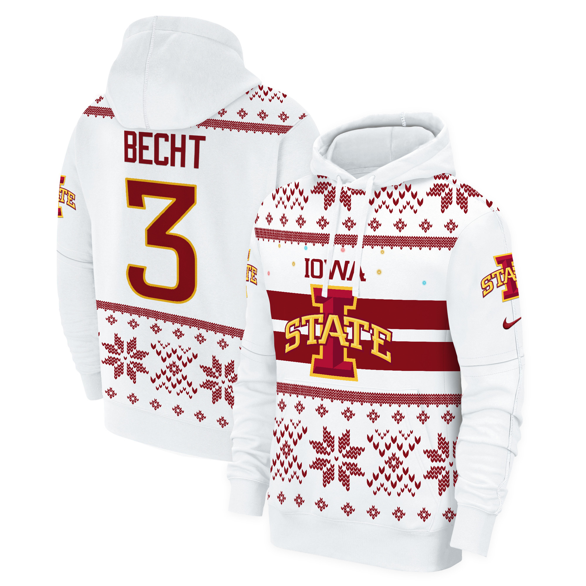 Iowa State Cyclones 2024 Christmas Fleece Pullover Hoodie – All Printed