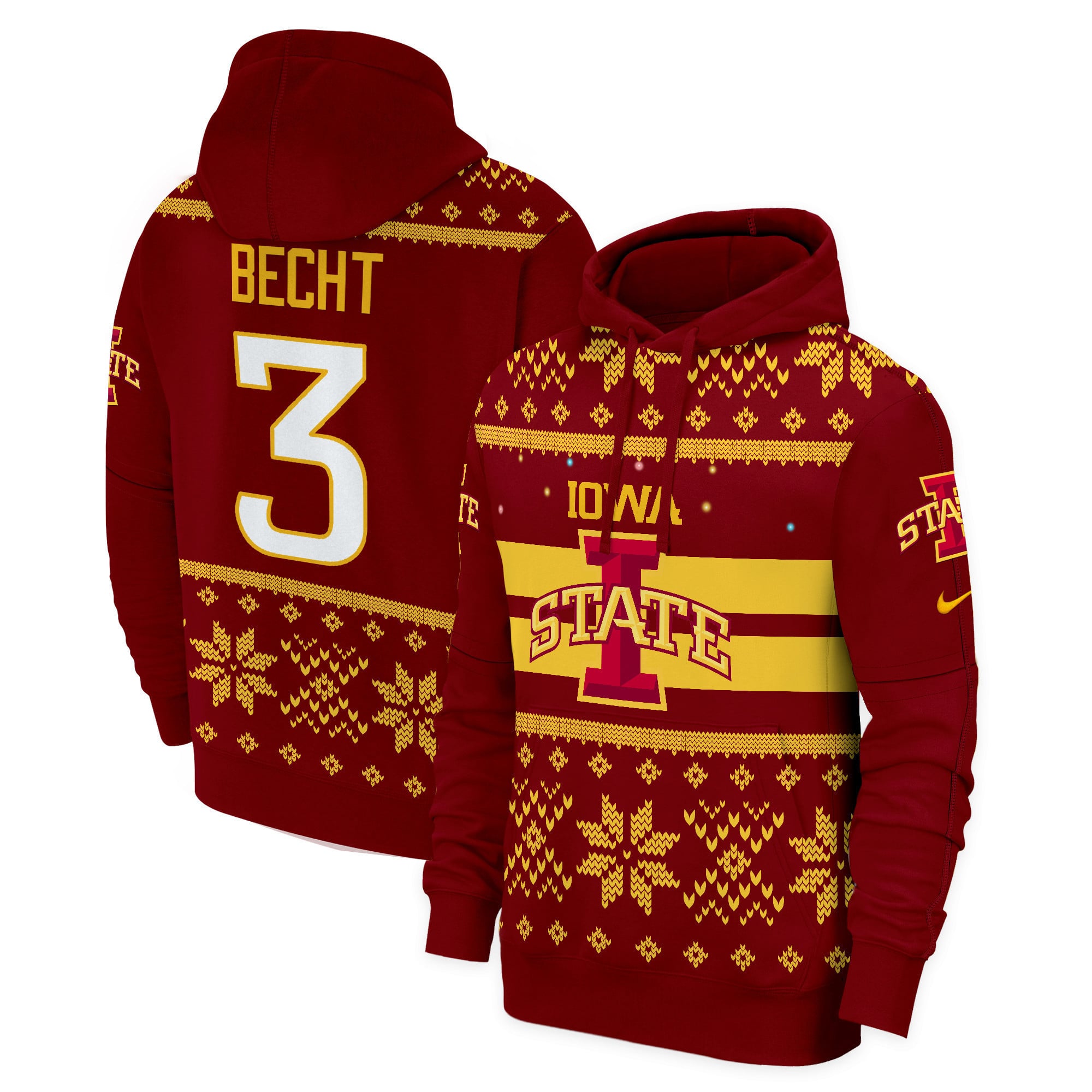Iowa State Cyclones 2024 Christmas Fleece Pullover Hoodie – All Printed