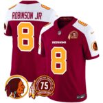 Men’s Washington Redskins 75th Patch Throwback Vapor Limited Jersey – All Stitched