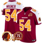 Men’s Washington Redskins 75th Patch Throwback Vapor Limited Jersey – All Stitched