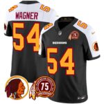 Men’s Washington Redskins 75th Patch Throwback Vapor Limited Jersey – All Stitched