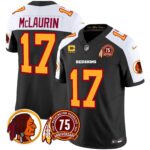 Men’s Washington Redskins 75th Patch Throwback Vapor Limited Jersey – All Stitched