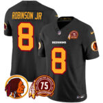 Men’s Washington Redskins 75th Patch Throwback Vapor Limited Jersey – All Stitched