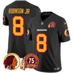 Men’s Washington Redskins 75th Patch Throwback Vapor Limited Jersey – All Stitched