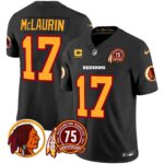 Men’s Washington Redskins 75th Patch Throwback Vapor Limited Jersey – All Stitched