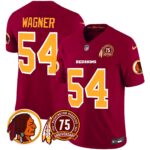 Men’s Washington Redskins 75th Patch Throwback Vapor Limited Jersey – All Stitched