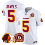 Men’s Washington Redskins 75th Patch Throwback Vapor Limited Jersey – All Stitched