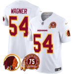 Men’s Washington Redskins 75th Patch Throwback Vapor Limited Jersey – All Stitched