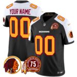 Washington Redskins 75th Patch Throwback Vapor Limited Custom Jersey – All Stitched