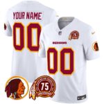 Washington Redskins 75th Patch Throwback Vapor Limited Custom Jersey – All Stitched