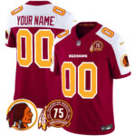 Washington Redskins 75th Patch Throwback Vapor Limited Custom Jersey – All Stitched
