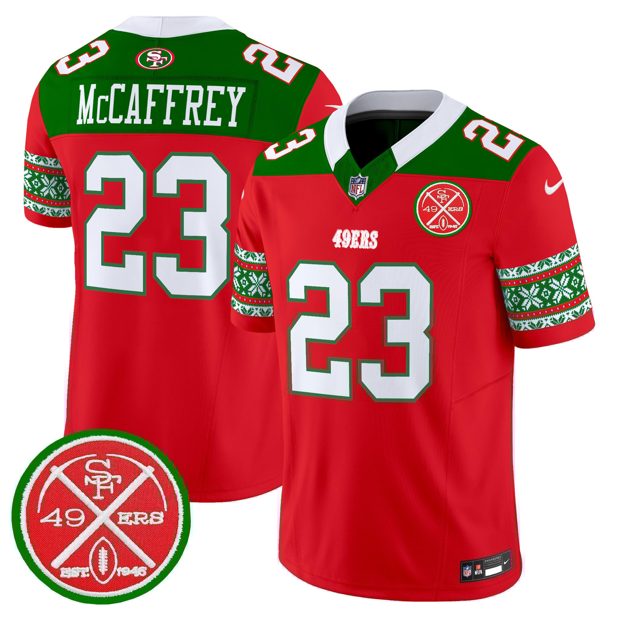 Men’s 49ers 2024 Christmas Vapor Limited Jersey – All Stitched