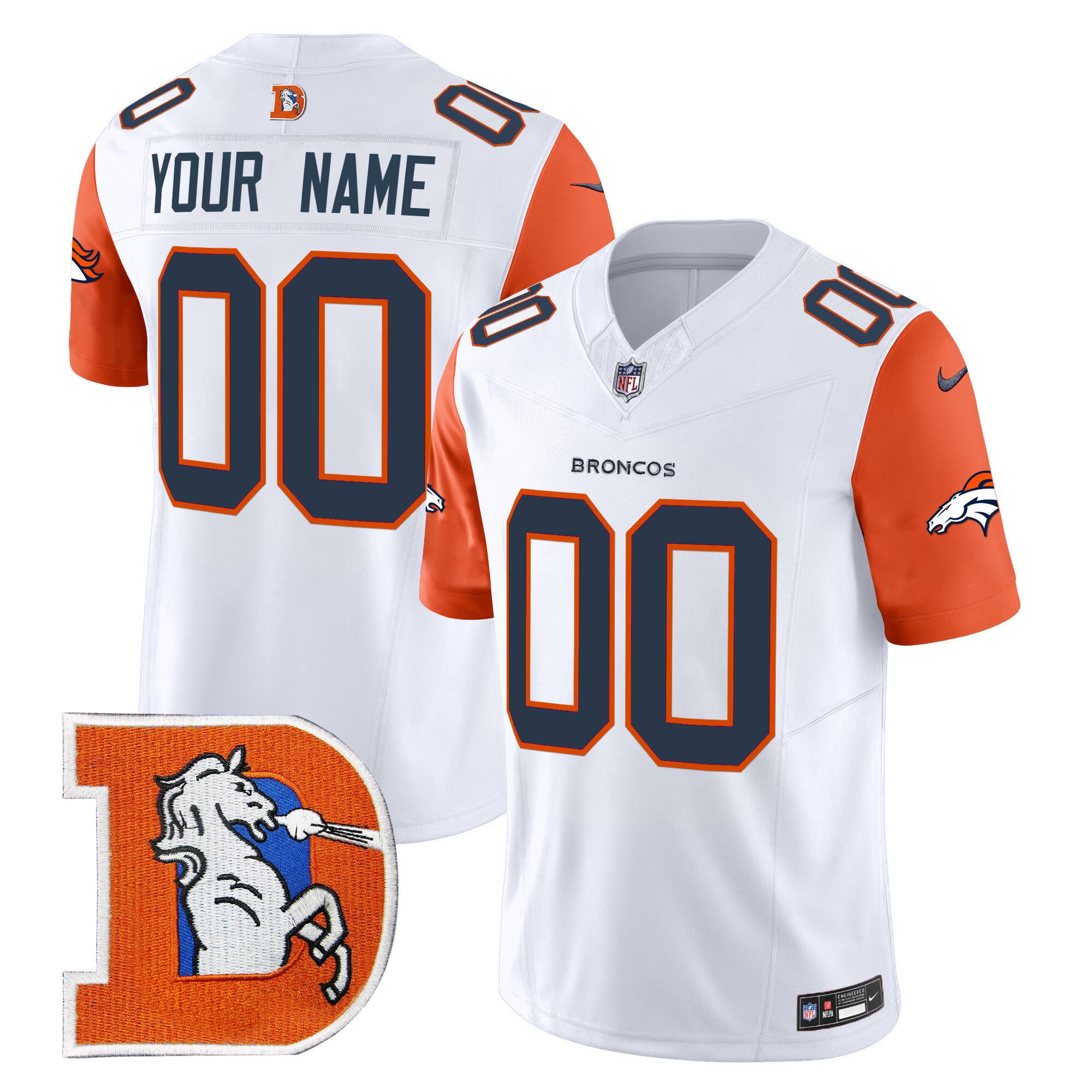 Denver Broncos Throwback Vapor Limited Custom Jersey V2 – All Stitched