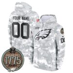 Eagles 2024 Salute to Service Establishment Year Patch Custom Fleece Pullover Hoodie