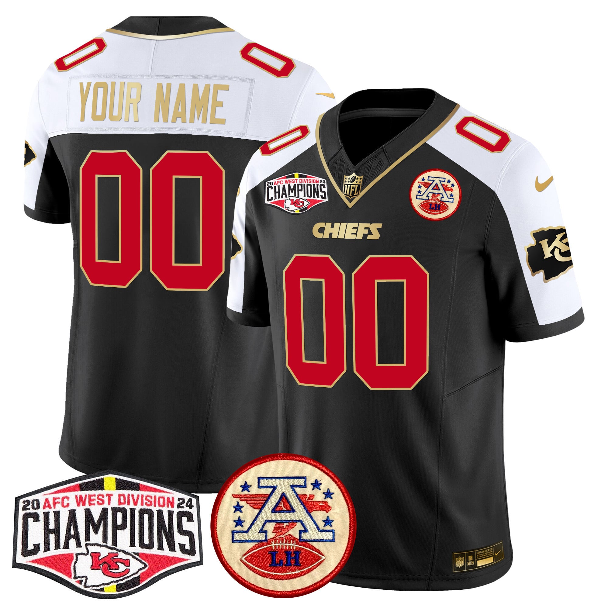 Chiefs 2024 AFC West Division Champions Patch Vapor Limited Custom Jersey – All Stitched