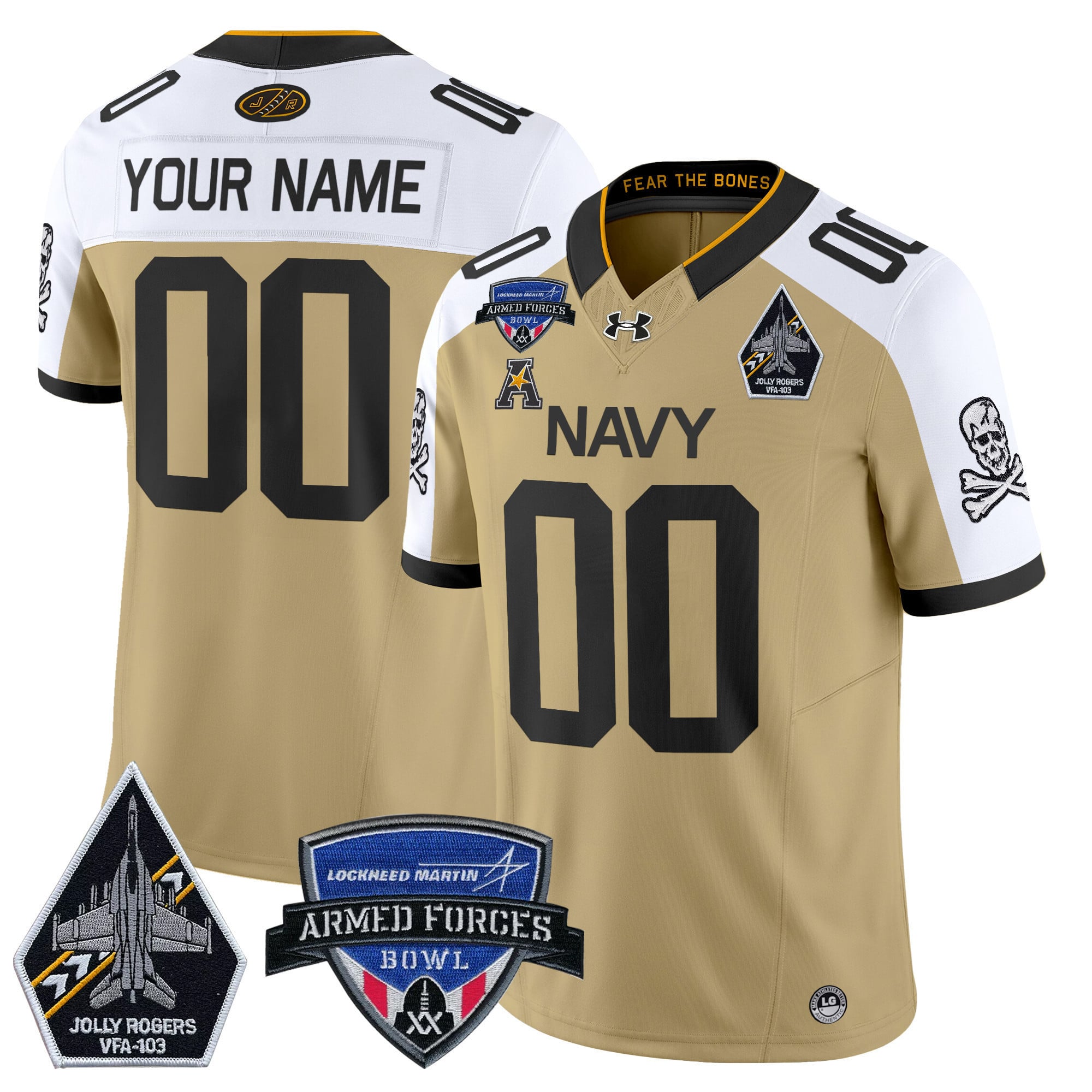 Navy Midshipmen 2025 Armed Forces Bowl Patch Vapor Limited Custom Jersey – All Stitched