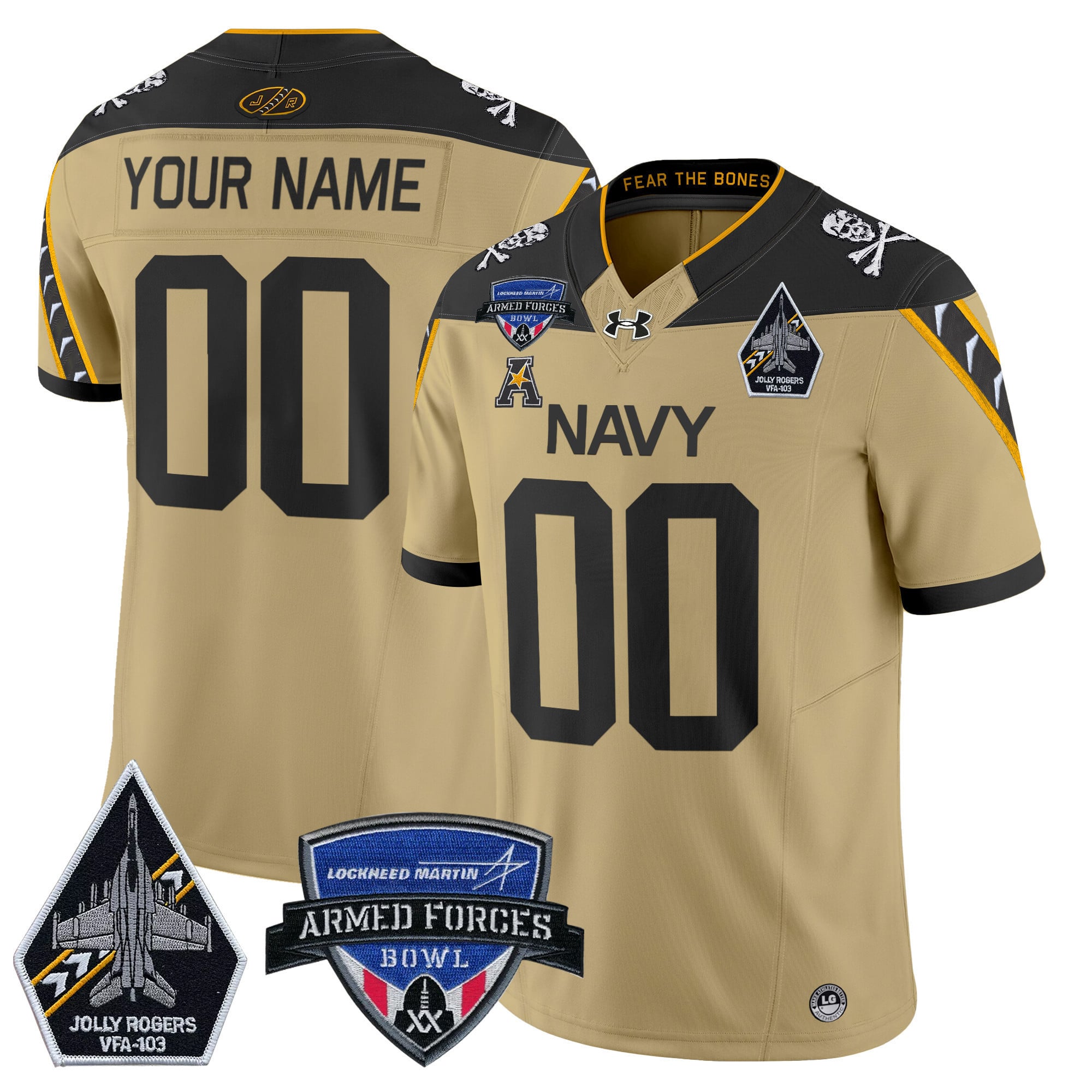 Navy Midshipmen 2025 Armed Forces Bowl Patch Vapor Limited Custom Jersey – All Stitched